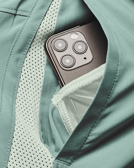 Men's UA Launch SW 7'' Wordmark  Shorts, Green, pdpMainDesktop image number 4